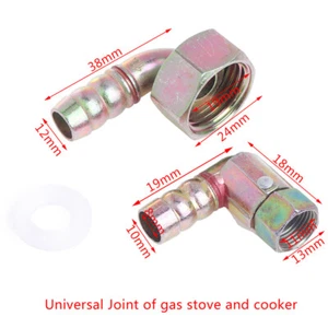 Gas Cooker Universal Joint Hose Connection Internal Thread Intake Elbow Sc&PN - Picture 1 of 14