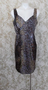 Jacqui E Dress Womens Sz 12 Strap Stretch Cotton Sateen Pocket Pleated Front - Picture 1 of 6