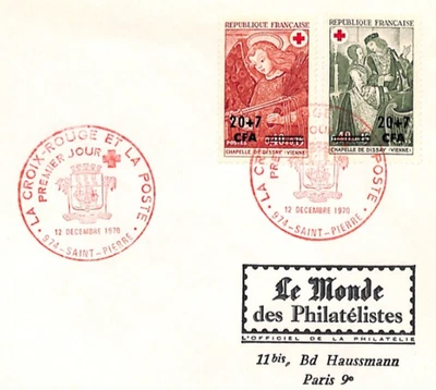 FRANCE FDC Red Cross First Day Cover 1970 {samwells-covers}YF325 - Image 1 of 4