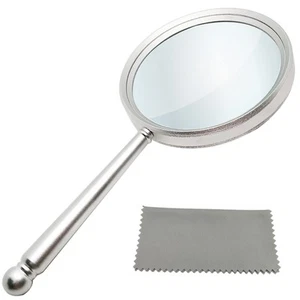 Handheld Magnifying Glasses 5X Reading Magnifier with Shatterproof Metal Hand... - Picture 1 of 6