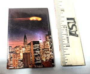 UFO Over City Lights Night Vintage Ata Boy Magnet 90s USA - Picture 1 of 3