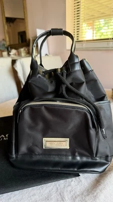 Versace Parfums Women's Backpack Bag Black/Gold Logo Zipper Closure New - Image 1 of 4