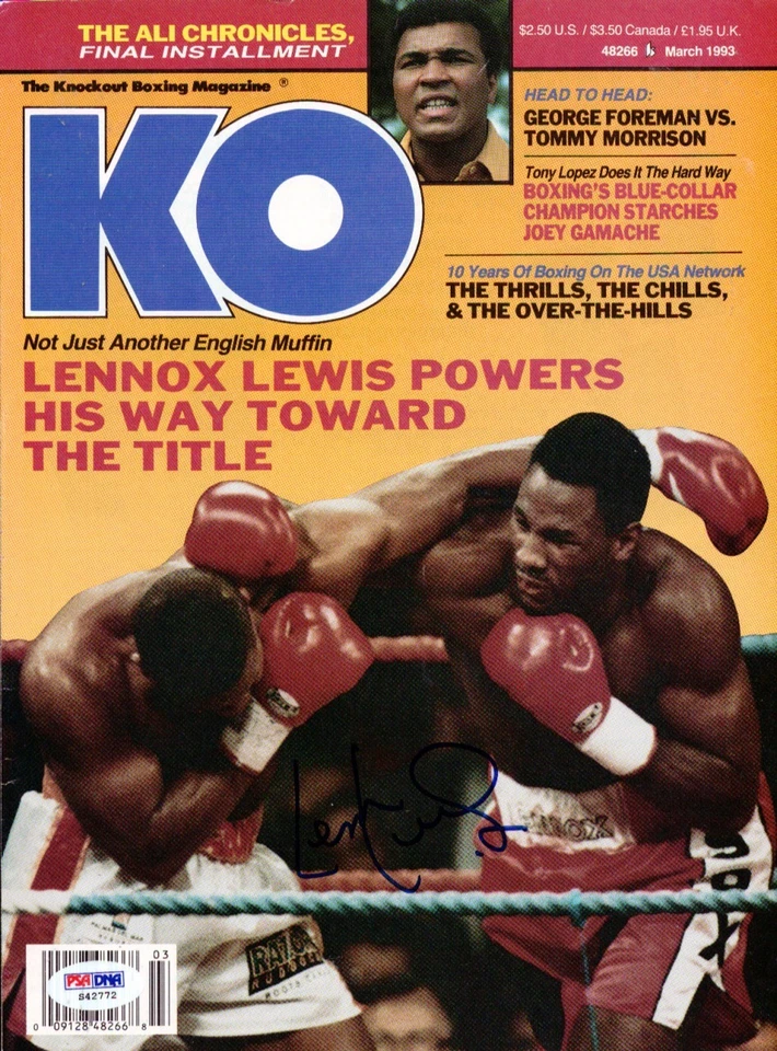 Lennox Lewis Autographed Signed KO Boxing Magazine Cover PSA/DNA #S42772 - Image 1 of 2