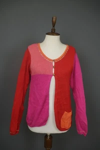 GUDRUN SJODEN Fire Multi Sequin Long Sleeve Button Front Cardigan Sweater Size M - Picture 1 of 13