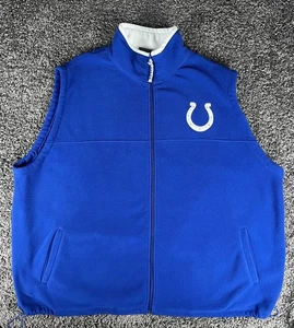 NFL Team Apparel Mens Indianapolis Colts Fleece Vest Zip Front Size 3XL - Picture 1 of 9