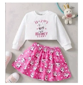 New 2pc Girls Long Sleeve Sweatshirt & Skirt. Size 7 Years. Perfect 4 Summer! - Picture 1 of 4