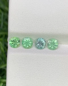 Natural Rare Kornerupine 1.09 Carat 4x4 MM Round Shape Faceted Gem 4 Piece Lot - Picture 1 of 4