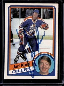 1984-85 O-Pee-Chee Jari Kurri Signed Autograph #264 Hockey Card Oilers - Picture 1 of 2