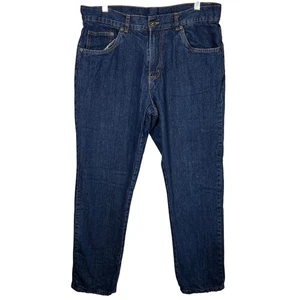 Adventuridge Mens Flannel Lined Jeans 36x34 Dark Wash Cotton Blend Outdoor - Picture 1 of 14