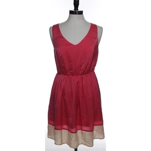 Giuliana Rancic Womens M Contrast Trim Flare A-Line Dress Knee-Length Pink Chic - Picture 1 of 3