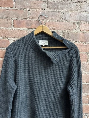 Vintage Armani Jeans Men’s Sweater, Sz Small, Gray Waffleknit, Italy - Image 1 of 4