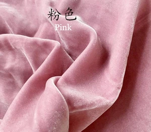 55'' Wide Solid Silk Viscose Velvet Fabric Luxury Evening Gown Material Velour - Picture 1 of 20