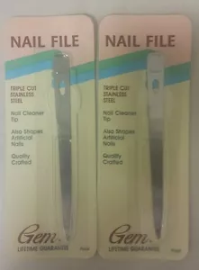 ¡Archivos de uñas vintage! ¡Acero inoxidable de triple corte! (Gema 1988) ¡Artículos antiguos únicos! - Imagen 1 de 3