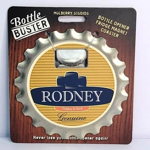 Bottle Buster RODNEY Personalisierter Flaschenöffner Kühlschrankmagnet Untersetzer Name Geschenk - Bild 1 von 3