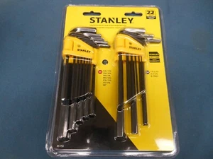 STANLEY 85-753 22 PC Metric SAE Long Arm Hex Key Set - Picture 1 of 2