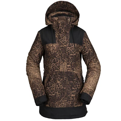 VOLCOM Women 2022 Snowboard Snow Fern Insulated Gore-Tex Pullover Jacket Leopard - Image 1 of 2