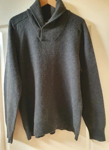 Woolrich Men's Sweater Wool Cashmere Pullover Grey Shawl Collar XL *Read Desc* - Picture 1 of 11