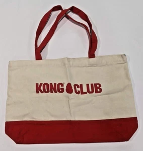 Kong Club Canvas Tote Zipper Treat Toy Water Bag Carry All (Red/Beige) - Picture 1 of 4