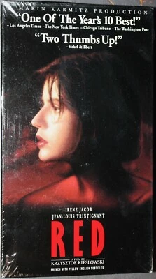 RED (vhs) Irene Jacob. NEW. Rare. Sealed. French w/Subs. Drama. Marin Karmitz. R - Image 1 of 2