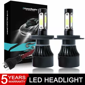 Headlight H4 HB2 9003 4-Sided LED Kit 6000W 1000000LM Hi/Lo Beam Power Bulb - Picture 1 of 12