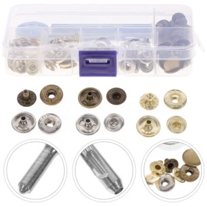 Kit de 30 juegos de sujetadores a presión sujetadores de botones con herramientas de perforación y ajuste - Imagen 1 de 10