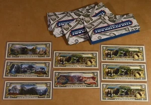 $2 United States Federal Reserve Notes - Colorized National Park - 8 Notes - Picture 1 of 7