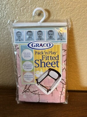 Graco Pack 'N Play Playard Fitted Sheet Solid Cherry Blossom 39" X 27"  - Image 1 of 4