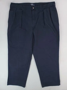 Vintage Polo Ralph Lauren Pants Mens 42x29* Navy Blue Relaxed Wide Leg Pleated - Picture 1 of 14
