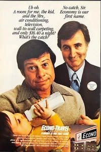 1978 Econo-Travel Motor Hotels & Lodges Vintage Print Ad Father Feeding Infant - Picture 1 of 6