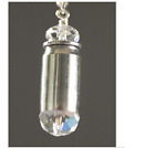 Silver Bullet Casing Earrings Clear Crystals 380 Bullet Casing