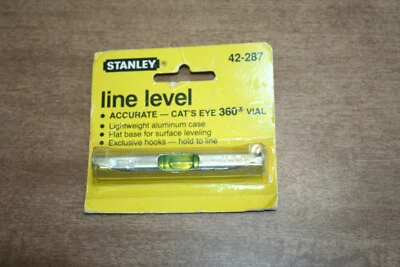Vintage NOS Stanley 42-287 Line Level Cat's Eye Vial Tested Works! See Pix!! - Image 1 of 2