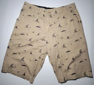 Beverly Hills Polo Club Mens Beige and Blue Sailboat Theme Cotton Shorts Size 30 - Picture 1 of 12