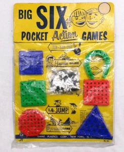 Vintage Giant Plastics Corp Big Six Pocket Action Games No. 159 New York, NY MOC - Bild 1 von 10