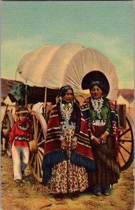Postal mujer navajo con atuendo nativo de lino sin publicar - Imagen 1 de 2