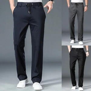 Men's Fashion Thin Solid Color Casual Elastic Sweatpants Men Colorful Pants - Picture 1 of 31