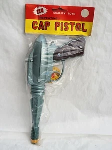 Tin toy/plastic Dah Yang-Taiwan CAP PISTOL F-703 SPACE GUN mint in original pkg. - Foto 1 di 16