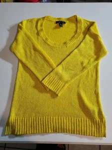 Lauren Ralph Lauren Womens Small Yellow LS Scoop Neck Sweater  - Picture 1 of 11