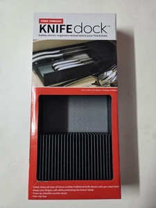 Storage Technologies Black Plastic Knife Dock 12.5 x 6x2.5 Knife Block Organizer - Picture 1 of 6