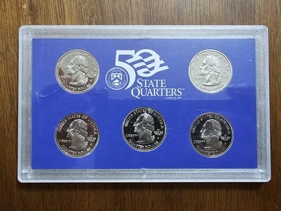 2001-S Clad Proof State Quarter Set No Box Or COA - NY NC RI VT KY - Image 1 of 2