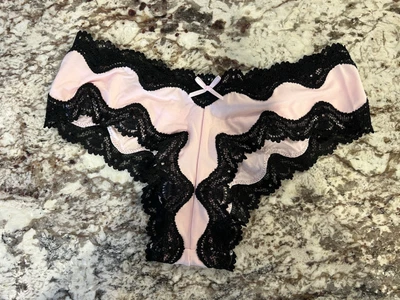 True Vintage Victoria's Secret 性感 Little Things Cheeky 内裤 罕见 超小号 — 第 1/3 张图片