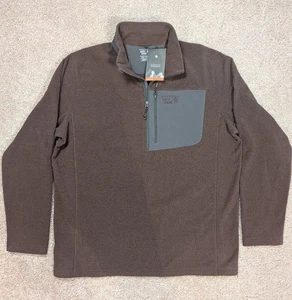 Chaqueta polar Mountain Hardwear para hombre marrón tostada sarga 1/2 cremallera talla 2XL NUEVA CON ETIQUETAS - Imagen 1 de 13