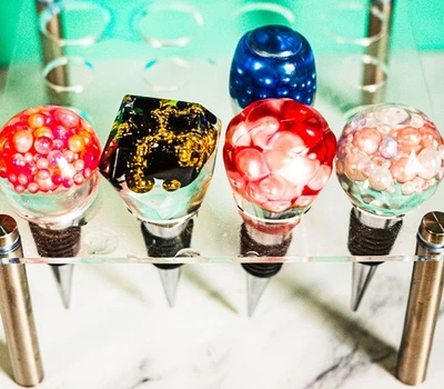 Decorative Pearl Wine Bottle Stopper Set Of 5 Handmade - Изображение 1 из 4