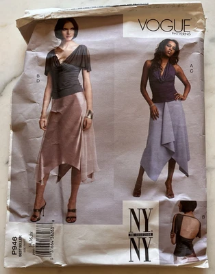 Blusa Top Pañuelo Falda Patrón Vogue 2762 Capucha Cortina Elástica 14-16-18 Y2K Foto 1 de 4