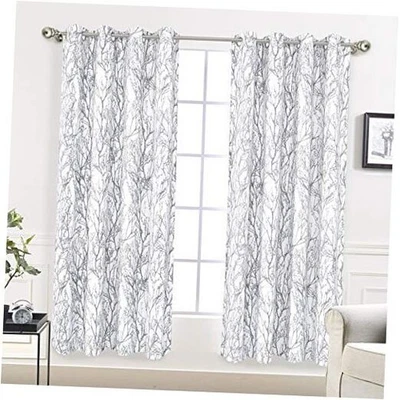 Cortinas Blackout Doble Capa 63 Rama Árbol 52"W x 63"L (Pack de 2) Gris Foto 1 de 4