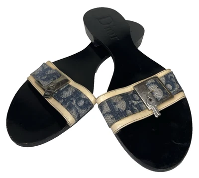 Sandalias vintage Christian Dior John Galliano azul con monograma candado para mujer 38,5 Foto 1 de 4