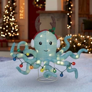 Pulpo emergente iluminado LED de 30 pulgadas para vida navideña - Imagen 1 de 3