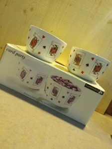 Vintage Card Party All Purpose Bowls set of 2-Hearts, Diamonds &...... Gambling - Picture 1 of 10