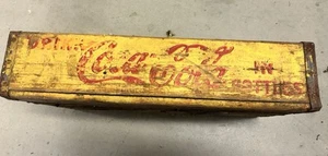 Vintage Yellow Wooden Wood 24 Bottle Coca-Cola Coke Crate - Picture 1 of 13