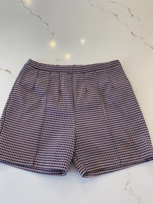 Pantalones Cortos Vintage Años 70 Rojo Blanco Azul Estampado Micro Ventana Panel Talla 16 Foto 1 de 4