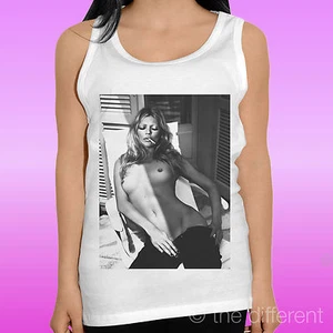 CANOTTA T-SHIRT DONNA " KATE MOSS NAKED SMOKE "IDEA REGALO ROAD TO HAPPINESS - Imagen 1 de 1